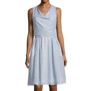 Ivanka Trump Blue Diamond Wrap Midi Dress